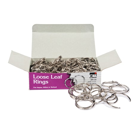 Charles Leonard Loose Leaf Rings, 1.25'', 100PK R-39